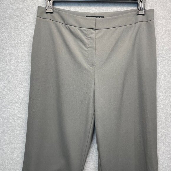 Lafayette 148‎ Stretch Wool Pants Womens 10 Gray Trousers Straight Leg - Picture 2 of 13